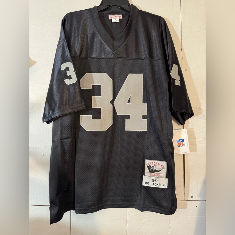 Oakland Raiders BO JACKSON Black 1987 Throwbacks Jersey/Hat Bundle MENS XL NEW